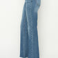 RISEN Mid-Rise Frayed Hem Bootcut Jeans