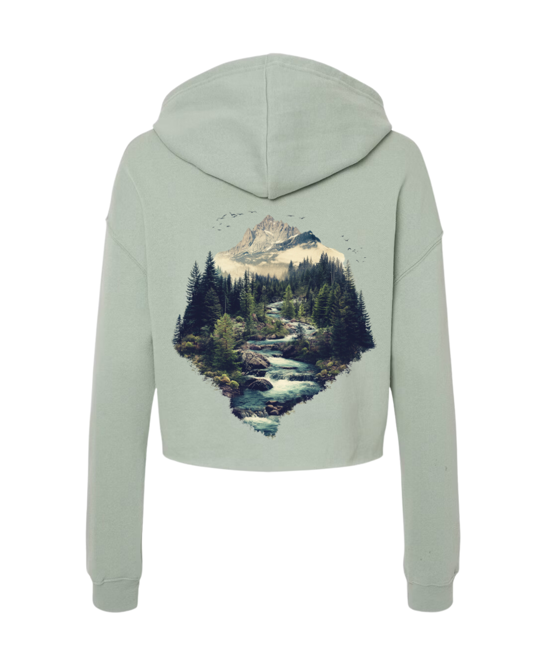Wild Wilderness Sage Cropped Hoodie